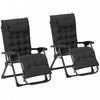 Outsunny Chaise Inclinable, Chaise Longue Pliante Avec Porte-gobelet, Noir