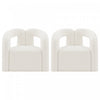 Fauteuil lounge Darian moderne en boucle blanc - Lot de 2