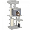 Arbre A Chat De 52 Pouces Avec Griffoirs, Gris Clair