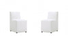 Chaise de salle a manger moderne en cuir vegetalien blanc Anna - Lot de 2