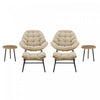 Ensemble moderne Benson de 3 fauteuils lounge en creme - Lot de 6