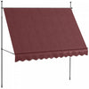 Outsunny Auvent Retractable 10' X 4', Autoportant Et Sans Vis, Rouge Vin