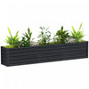 Outsunny Lit de jardin sureleve galvanise, fond ouvert, gris fonce