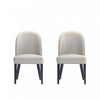 Chaise de salle a manger moderne en bois Hillman avec revetement en tissu gris clair - Lot de 2