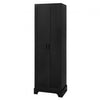Liam Armoire de rangement multifonction avec portes et etageres reglables, Noir