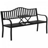 Outsunny Banc D'exterieur Avec Table Centrale, Causeuse De Patio, Noir