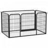 Luxe Parc Enclos Acier 125l X 80l X 70h Cm 4 Panneaux Et 1 Porte Pour Chiens Noir