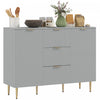 HOMCOM Buffet avec 3 tiroirs et etageres reglables, Gris