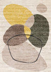 Carpette Marley verte, jaune et taupe à motif géométrique - 5 pi 3 po x 7 pi 7 po