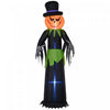 Outsunny Citrouille Gonflable 8pi Halloween Avec Chapeau, Affichage Led