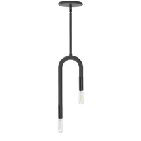 Luminaire suspendu Wand de Dainolite avec fini noir mat et 2 ampoules
