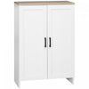 HOMCOM Armoire de rangement avec doubles portes et etagere reglable, blanc