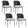 Olivia Ensemble de 4 chaises de salle a manger modernes avec pieds inclines et pieds reglables, noir et gris