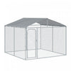 Pawhut Chenil D'exterieur Pour Chien En Metal, Enclos Niche Parc Pour Animaux De Compagnie Avec Serrure En Acier, Parois Laterales En Maille Et Toit, Cour Et Le Patio, 9,8' X 9,8' X 7,7'