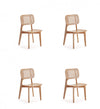 Chaise de salle a manger en bois style industriel Versailles, finition naturelle - Lot de 4