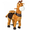 Qaba Cheval A Bascule Mecanique Equitation Poney Jouet Avec Roues Cadeau Pour 3-6 Ans Filles Garcons, Girafe