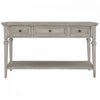 Table Console Sabina En Bois Massif Avec 3 Tiroirs Et Etagere - Gris Patine