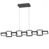 Luminaire suspendu horizontal Patsy de Dainolite en silicone blanc qui diffuse la lumière, avec fini noir mat et ampoule à DEL de 59 W