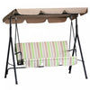 Outsunny Balancelle De Jardin Pour 3 Personnes Avec Auvent, Chaise Balancoire De Jardin Avec Support, Multicolore