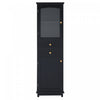 Jamie Armoire Haute De Salle De Bain 63\" En Bois De Pin Avec Etageres Reglables Et Portes Vitrees - Verte