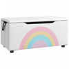 Qaba Coffre A Jouets Pour Enfants, Coffre De Rangement Leger, Poignees Laterales, Pour Chambre D'enfant, Salle De Jeux, Cadeau Pour Les Enfants De 3 A 8 Ans, 29,5\" X 14,6\" X 15\", Blanc