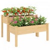 Outsunny Jardiniere Surelevee a 2 Niveaux, Bac a Plantes en Bois, Naturel