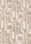 Carpette Leopold beige et crème de style moderne du milieu du 20e siècle - 6 pi 7 po x 9 pi 6 po