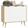 HOMCOM Armoire de rangement buffet armoire d'appoint etageres reglables