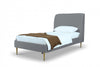 Lit une place Heather style milieu du siecle moderne en velours gris et or