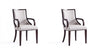 Grand fauteuil traditionnel en bois avec accoudoirs, revetement tissu gris clair - Lot de 2