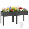 Outsunny Jardiniere surelevee en metal galvanise avec pieds, 180 x 55 x 80 cm