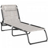 Chaise Longue Pliante D'exterieur Outsunny, Creme