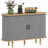 HOMCOM Buffet moderne 47\" avec portes coulissantes a tambour, gris
