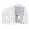 Outsunny 8.2x6.6x6.6pi Tunnel De Plain-pied Serre De Jardin Portable Plante De Plus En Plus Chaude Maison Avec Porte Et Fenetre De Ventilation Blanc