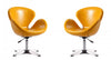 Fauteuil lounge pivotant moderne Raspberry en tissu jaune - Lot de 2