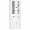 HOMCOM Armoire de rangement de la cuisine etageres reglables porte vitree