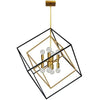 Luminaire suspendu Kappa de Dainolite avec fini bronze rétro et noir mat, et 8 ampoules