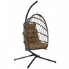 Fauteuil suspendu Outsunny avec support, fauteuil pliable, marron