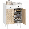 HOMCOM Meuble a chaussures, meuble de rangement avec etageres, blanc