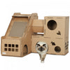 Maison pour chats en carton avec plaques de grattage pour chatons d'interieur