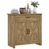 HOMCOM Buffet armoire buffet avec porte de grange,bois naturel