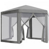 Outsunny Tente De Reception, Tonnelle De Terrasse Avec Filet, Gris Fonce