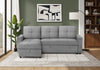 Canape-Lit Convertible, Chaise De Rangement, 90\" Longueur, Tissu Gris Clair