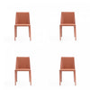 Chaise de salle a manger moderne en cuir vegetalien Paris couleur argile - Lot de 4