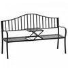 Banc D'exterieur Outsunny Avec Table Centrale Retractable, Noir