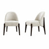 Chaise laterale contemporaine moderne Oslo en bois et chenille creme - Lot de 2