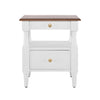 Emma Table de Nuit en Bois a 2 Tiroirs pour Chambre a Coucher avec Pieds Antiderapants, Blanc Lait