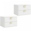 HOMCOM Lot de 2 tables de chevet suspendues modernes, blanches