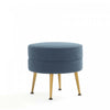 Bailey Pouf d’Appoint Rembourre Style Mid-Century Moderne en Bleu