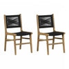 Ensemble de 2 chaises de salle à manger Agave en corde tressée et en teck - noir et naturel